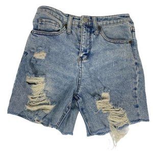 Wild Fable Womens  Mom Jean Shorts Cotton Stretch Super Distressed Size 00
